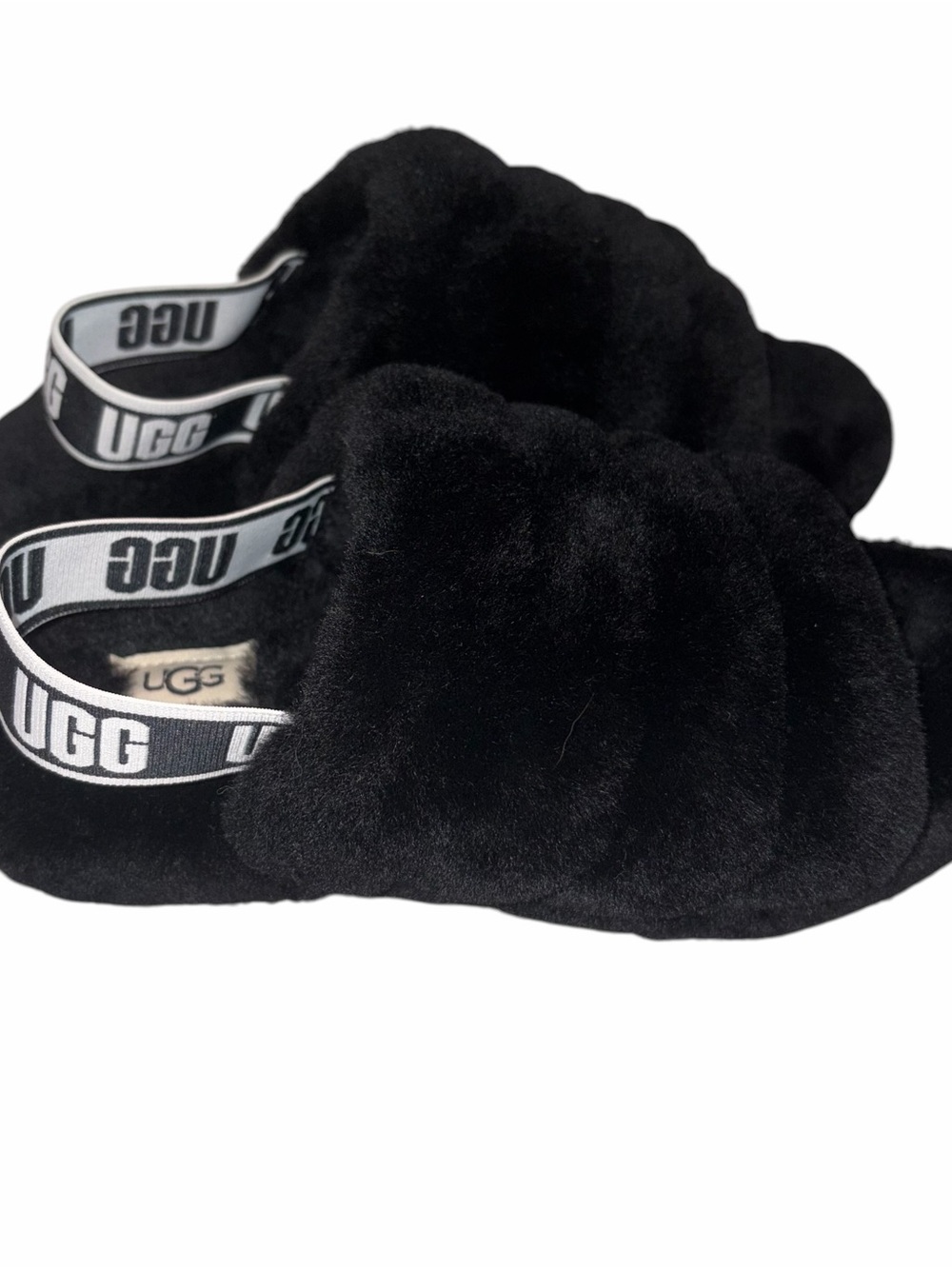 Ugg Black Fluff Yeah Slingback Slipper Shoe size 5 - Picture 4 of 8